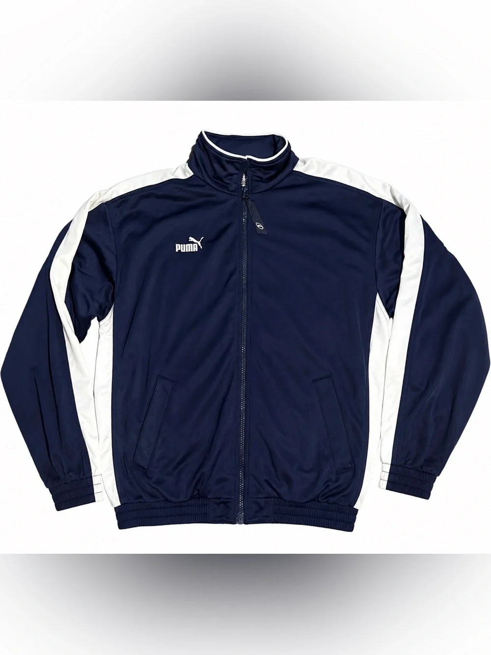 Vintage Puma Iconic T7 Track Jacket Navy Blue White Youth XL 164 Retro